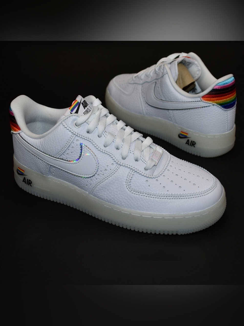 Nike Air Force 1 ’07 Be True Men’s Size 10.5 Pride Rainbow White Sneakers